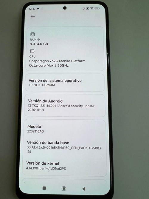 CELULAR Xiaomi Redmi Note 12 Pro 5G (USADO PERFECTAS CONDICIONES ) NO INCLUYE CARGADOR