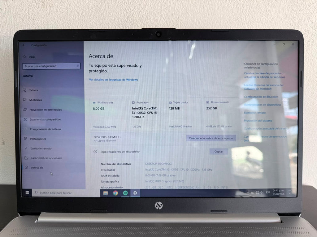Laptop HP 15 – Intel Core i3-1005G1 | 8GB RAM | 256GB SSD | Windows 10